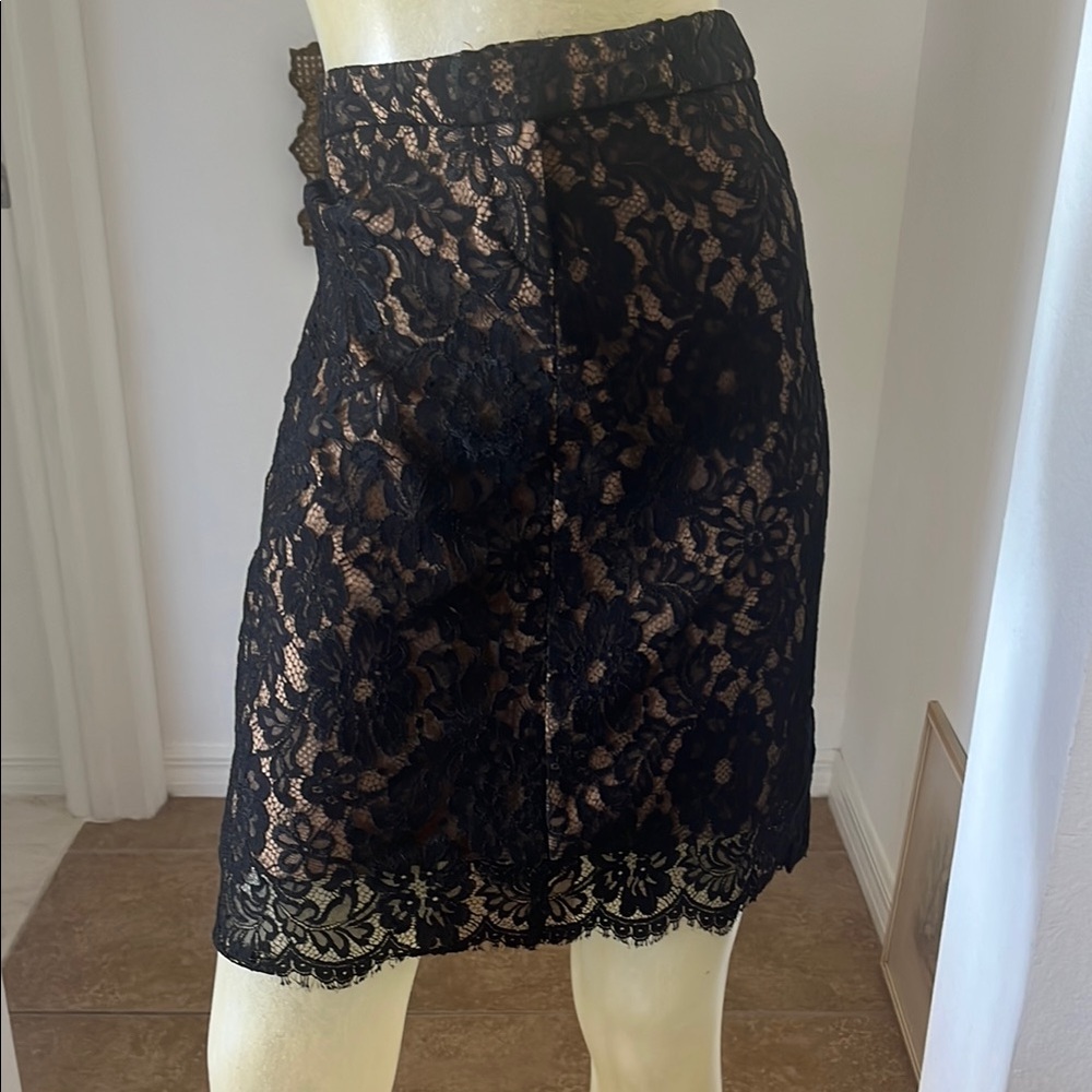 Vintage Cache Elegant Black Lace Skirt